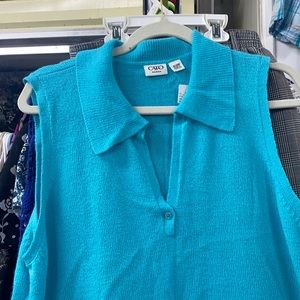 Cato Blue Knit Sweater with Collar